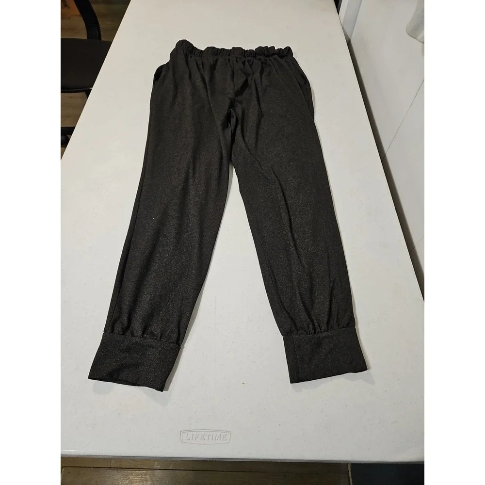 TRUE RELIGION‎ Loungewear Joggers Size Medium Sweatpants Black Cuffed (1501